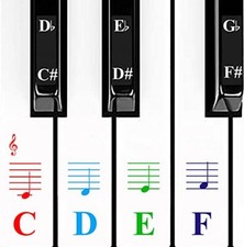 Piano Stickers for Keys,Colorful Piano Keyboard Stickers for 49/61/ 76/88 Key