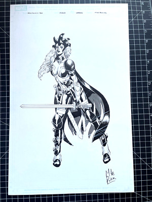 ORIGINAL SIGNED MIKE PERKINS ASTONISHING X-MEN WARBIRD CHARACTER DESIGN PIECE