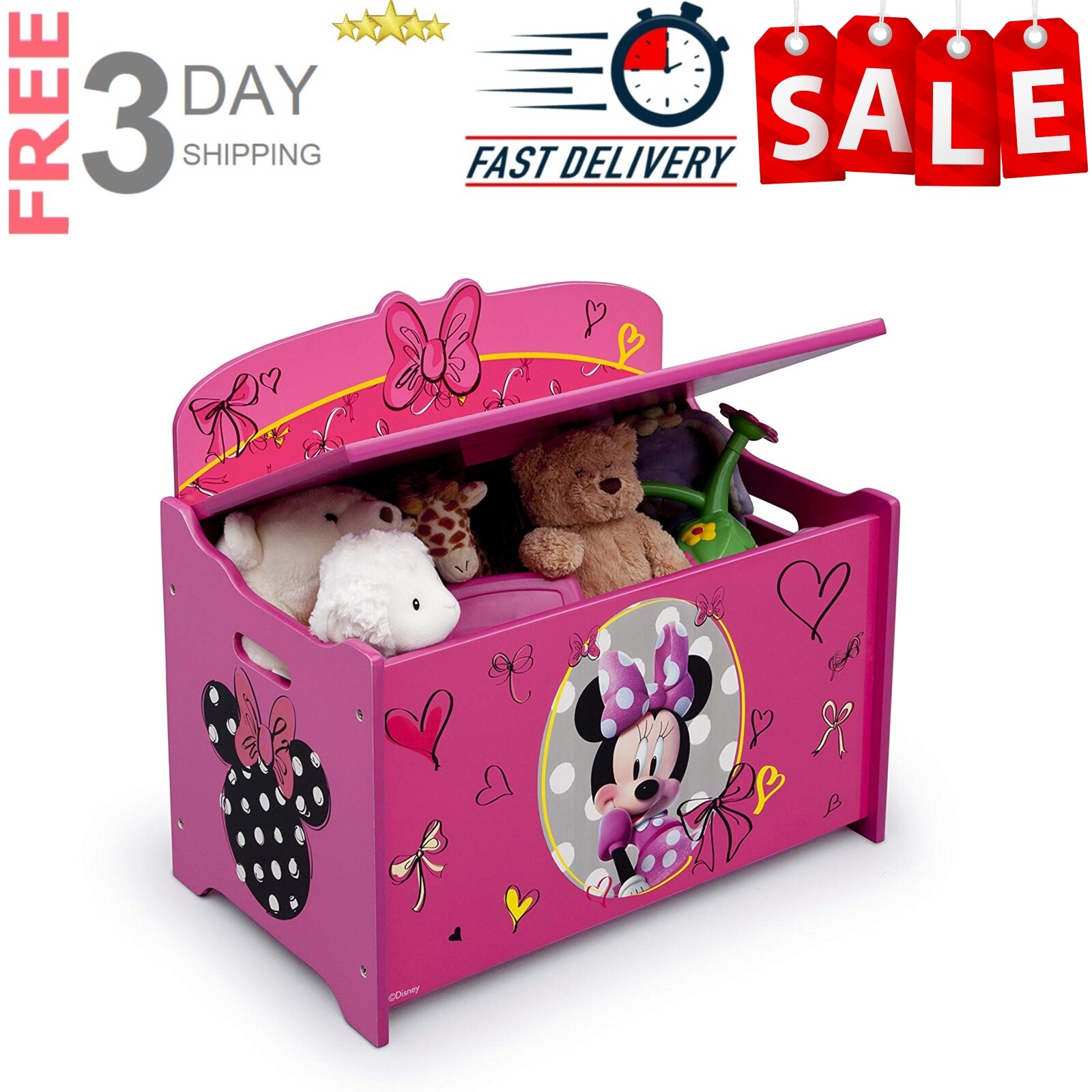 pink storage toy box