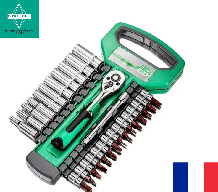 1/4 29 PCS Ratchet Wrench Package Socket Tool Auto Car Repairing Clé à Cliquet