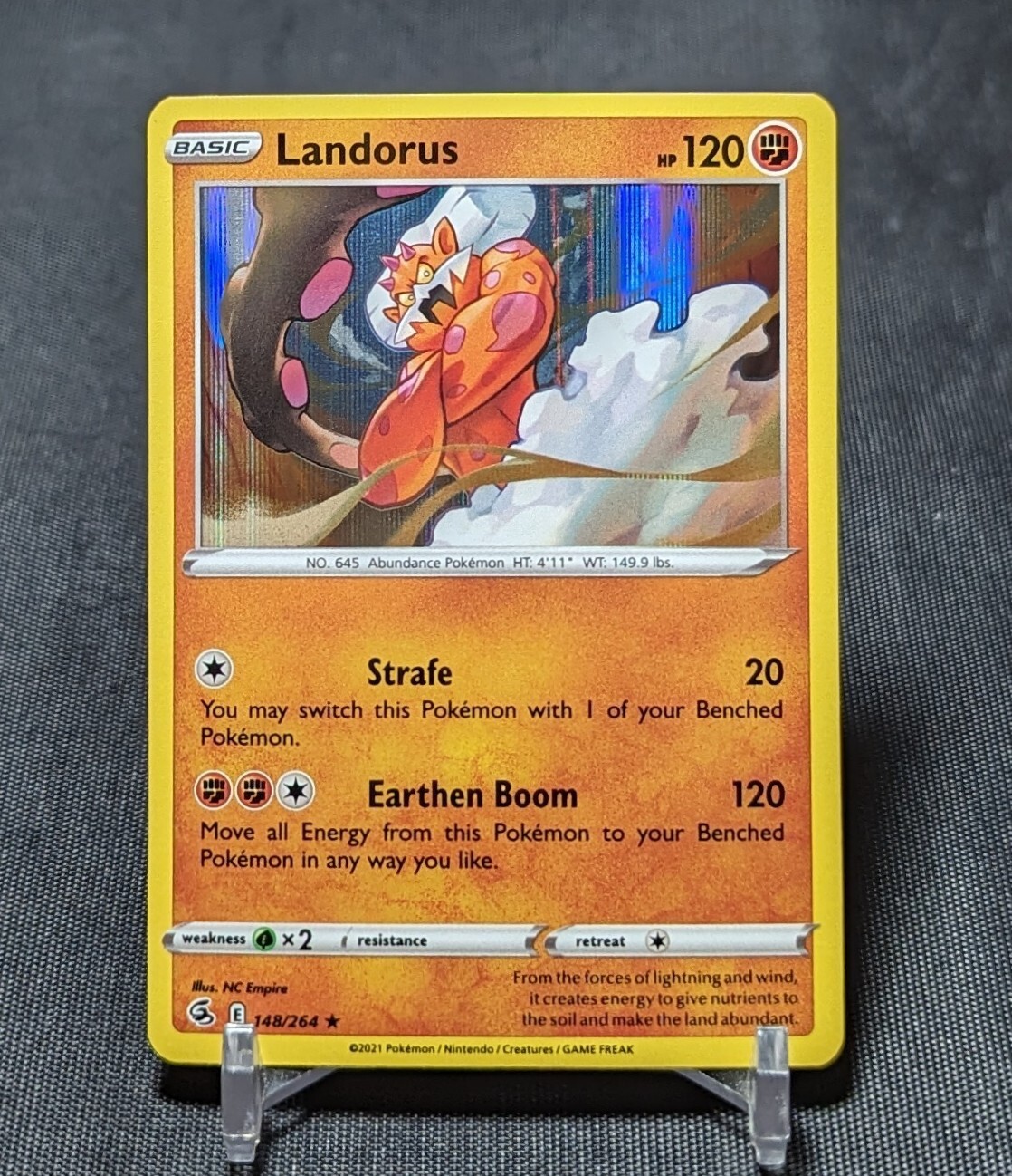 Landorus Holo Rare Fighting 2021 Fusion Strike Pokemon TCG Card 148/264