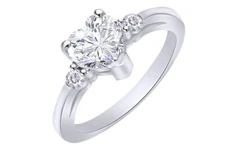 1/2ct Heart Cut Simulated Gemstone Solitaire Promise Ring 925 Sterling Silver