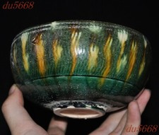 5.2"China Ancient tangsancai porcelain Dynasty palace Tea cup Bowl Bowls statue