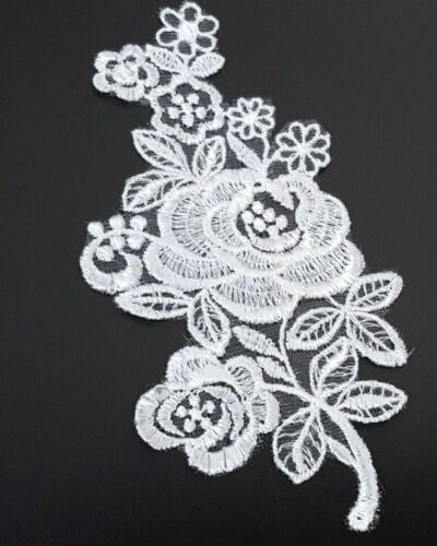 5-3/4"/15 cm de hauteur 5-10 pièces patch dentelle fleur rose blanche motif Appliques A32 - Photo 1 sur 6