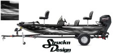 American Flag Grey Abstract Graphic Wrap Kit Decal Fishing Pontoon Boat Vinyl US