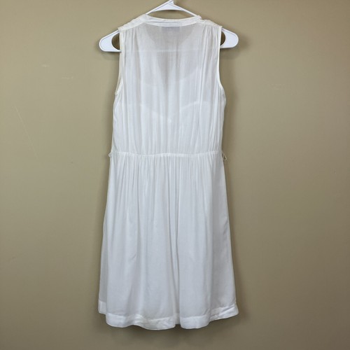 Loft weiß ärmellos geknöpftes Shirt Kleid vorne Damen Größe 2 - Bild 7 von 14