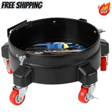 Heavy Duty 5 Gallon Auto Drive durable Bucket Dolly Mop Wash Drum Cart Rolling