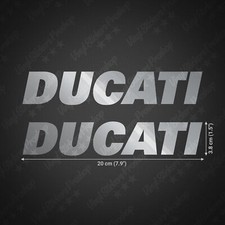 2 stickers compatibles avec DUCATI custom 20 cm ARGENT brillant autocollant moto