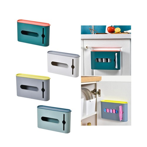 Support Mural Distributeur De Sacs Poubelles - Boîte Rangement Adhésive, 18x8.5x7.5 Cm - Avec 30 Sacs - 2