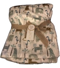 Lila And Jack Baby Blanket Flamingo Cheetah Elephant Sherpa Brown Gray Lovey