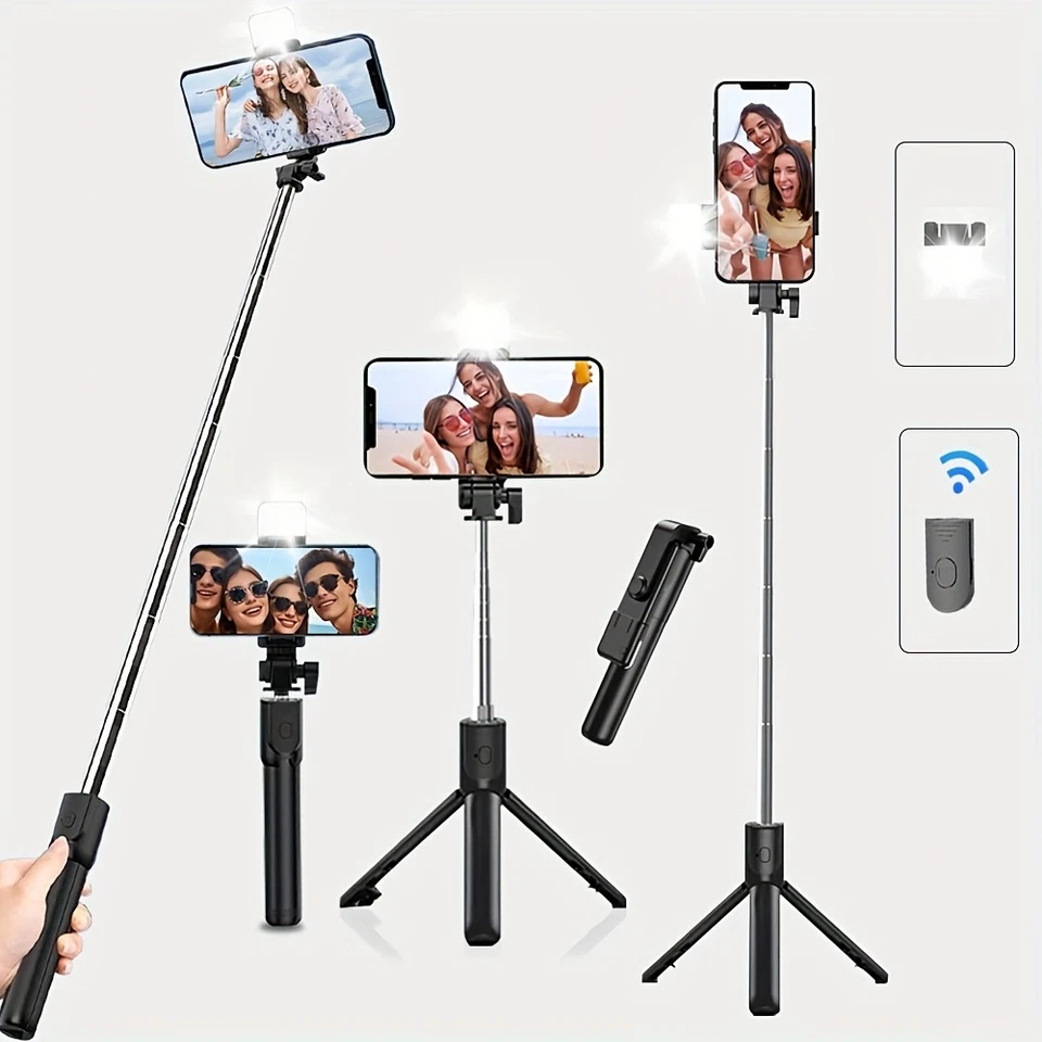41-inch mobile phone anti-shake selfie stick, live stand wireless camera tripod - Image 3 of 4