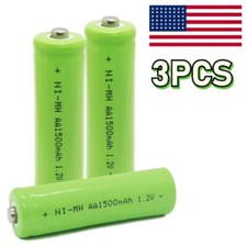3PCS 1.2V AA 1500mAh Rechargeable Ni-Mh Battery for Solar Light Garden Light US