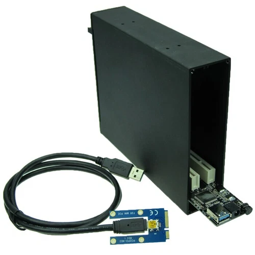 Mini PCIe To Dual PCI Bus Slot Adapter Enclosure Docking Station Expansion Card