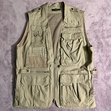 Banana Republic Men s Tan Utility Fisherman Vest Multiple Pockets Outdoors M