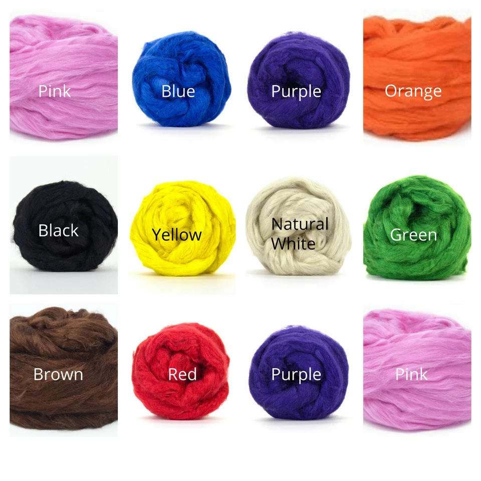 Heidifeathers® Tussah Silk Fibres / Tops - Choose From 10 Colours - Felting - Image 2 of 4