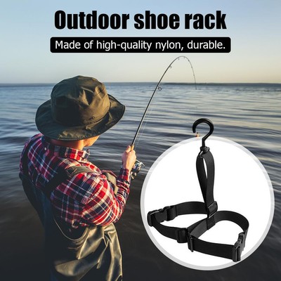 Adjustable Fishing Wader Boots Drying Hanging Strap Shoes Hanger Belts Rack Deu