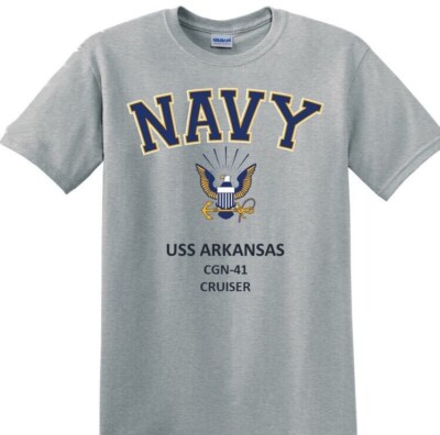 USS ARKANSAS *CGN-41* CRUISER* NAVY EAGLE*T-SHIRT. OFFICIALLY LICENSED