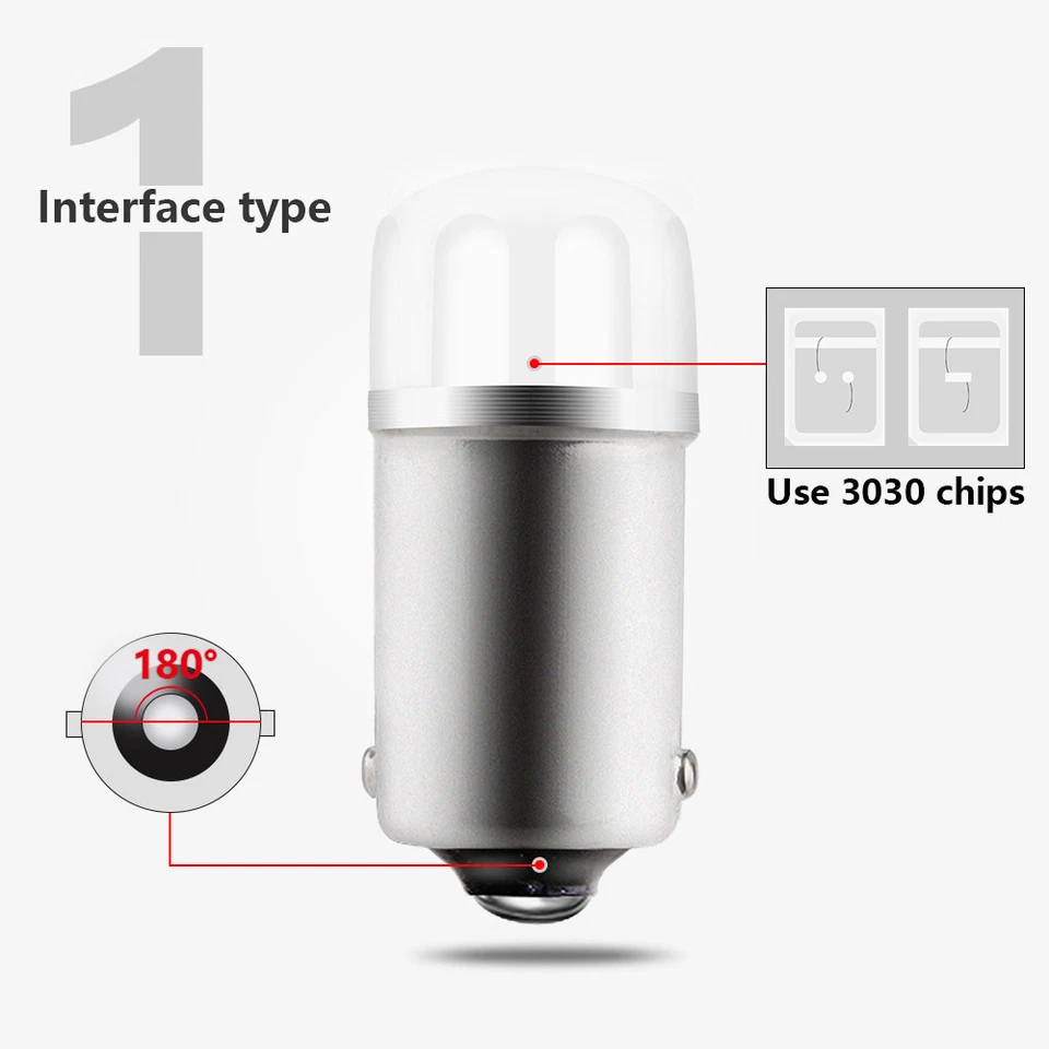 100Pcs T11 1895 LED Bulbs BA9S Light Bulb Car 12V Lamp T4W 3886X H6W 363 - Image 2 of 4