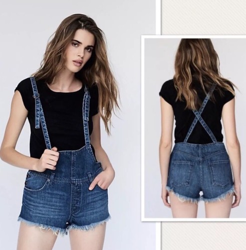 NEW Free People Strappy Denim Shortalls 