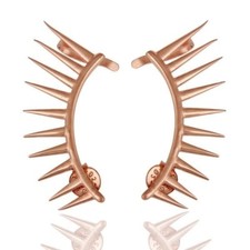 18K Rose Gold Plated Jewelry 925 Sterling Silver Ear Cuff Earrings Gift Jewelry