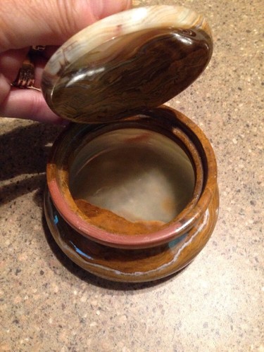 Marbled Stone Fossil Candy Dish - Picture 2 of 5