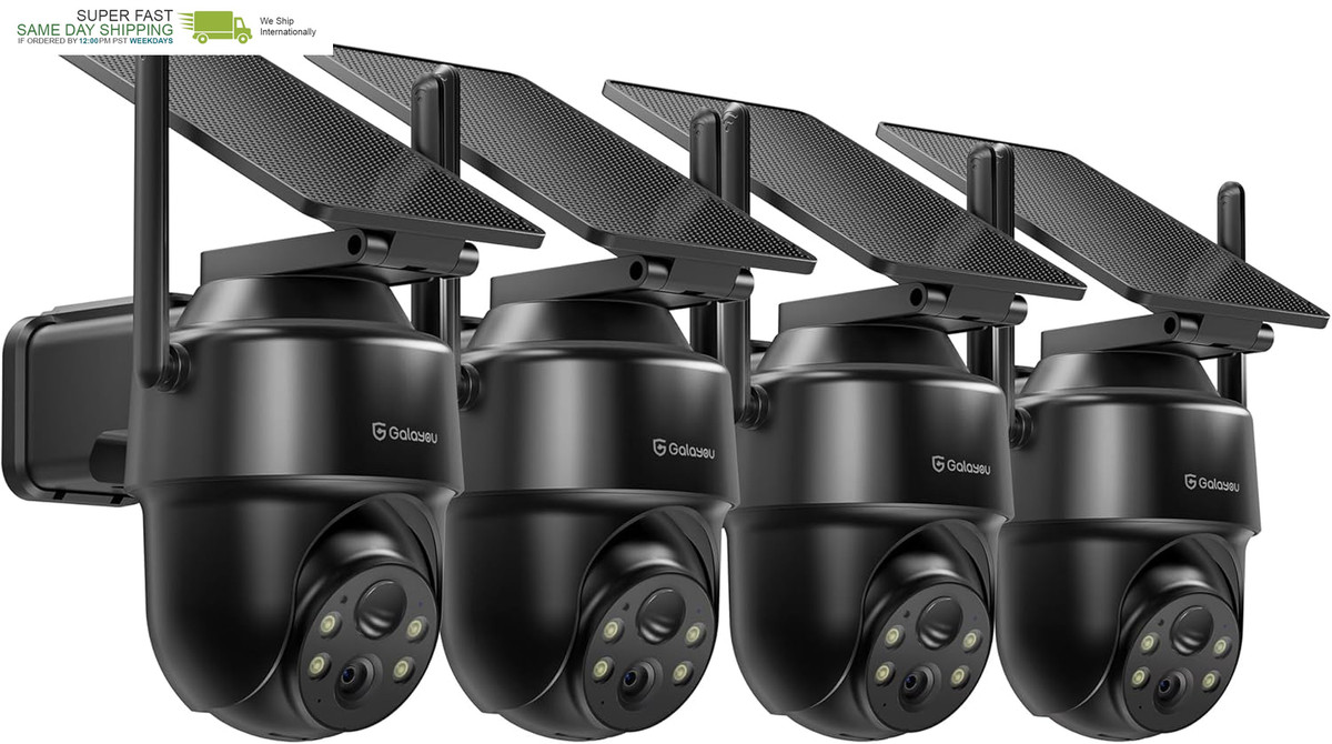 Cameras Wireless Outdoor-360° PTZ Cameras for Home Security with Solar Panel/Bat