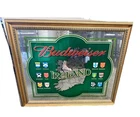 LARGE Vintage BUDWEISER Beer IRELAND Irish Clan Crest MIRROR Bar SIGN ~37" X 31"