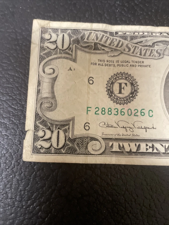 1990 Twenty Dollar ($20) Federal Reserve Note Vintage Circulated 35 Years Old - Image 3 of 4