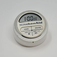 KitchenAid Digital Timer Cooks Series KAT150WH White and Chrome Tested & Working