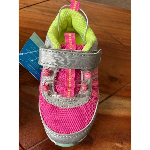 Stride Rite 360 Niñas Pequeñas Rosa Aqua Iluminado Zapatos Talla 6M Ajuste Ancho Nuevos con Etiquetas Foto 3 de 4
