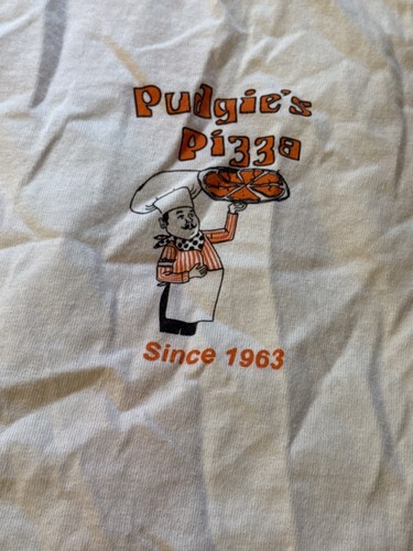 Pudgie’s Pizza Shirt Large White 60th Anniversary New York Pudgie Pennsylvania