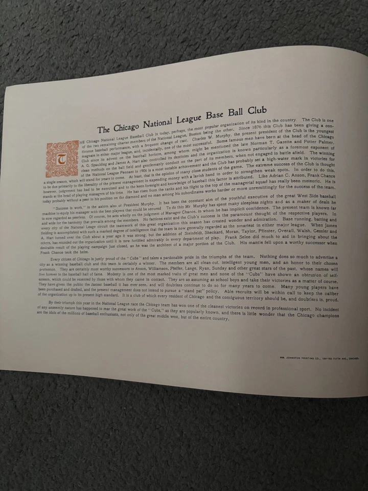 1906 vintage  World Series full program Chicago Cubs / White Sox- REPRODUCTION! - Image 2 of 4