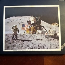 Jim James Irwin Apollo NASA 8x10 authentic si...