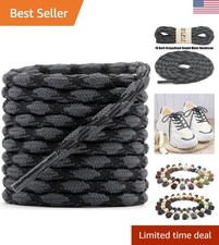 Versatile 63-Inch Non-Slip Climbing Shoelaces in Dark Gray  Black 2 Pairs 
