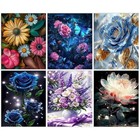 5D Diamantmalerei Schmetterling Blumen Voll Runde Steine DIY Mosaik Bild Deko