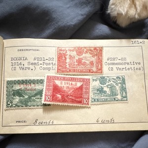 Bosnia and Herzegovina 1914 Semi-Postal Commemorative Stamps Red Green