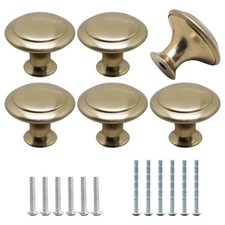 Cabinet Knobs 6 Pack, Stainless Steel Kitchen Cabinet Knobs 1.16" Furniture H...