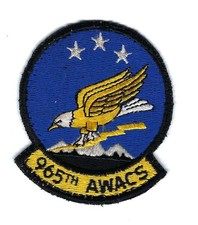 PATCH USAF 965th AIRBORNE WARNING CONTROL SQ AWACS  TINKER AFB JT-38