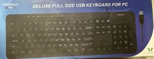 MACALLY Deluxe Full-Size WIRED RF Keyboard RFDDKEY For PC Windows NEW