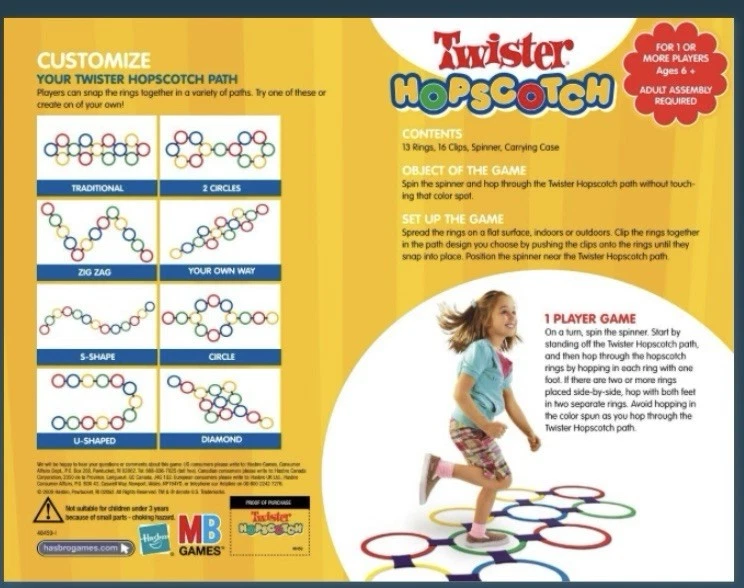 Hasbro Twister Hopscotch Indoor Activity Game with Mesh Carrying Case - Image 2 of 3