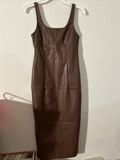 Sofia Jeans Faux Leather Dress Brown NWT XS (0-2)