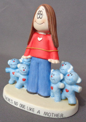 80s Cathy Guisewite Newspaper Comic Ceramic Figurine No One Like Mom Teddy Bears
