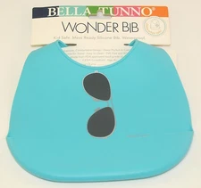 Bella Tunno ~ Wonder BIB - Blue w/ Sunglasses  Silicone Kid Safe Waterproof *NEW