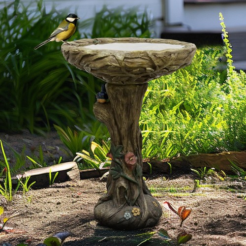 Decorative Concrete Birdbath for Birdwatching, Gardens, and Patios