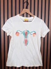 Dazey LA T Shirt Medium Women’s White Short Sleeve Ovaries Graphic Crewneck Raga