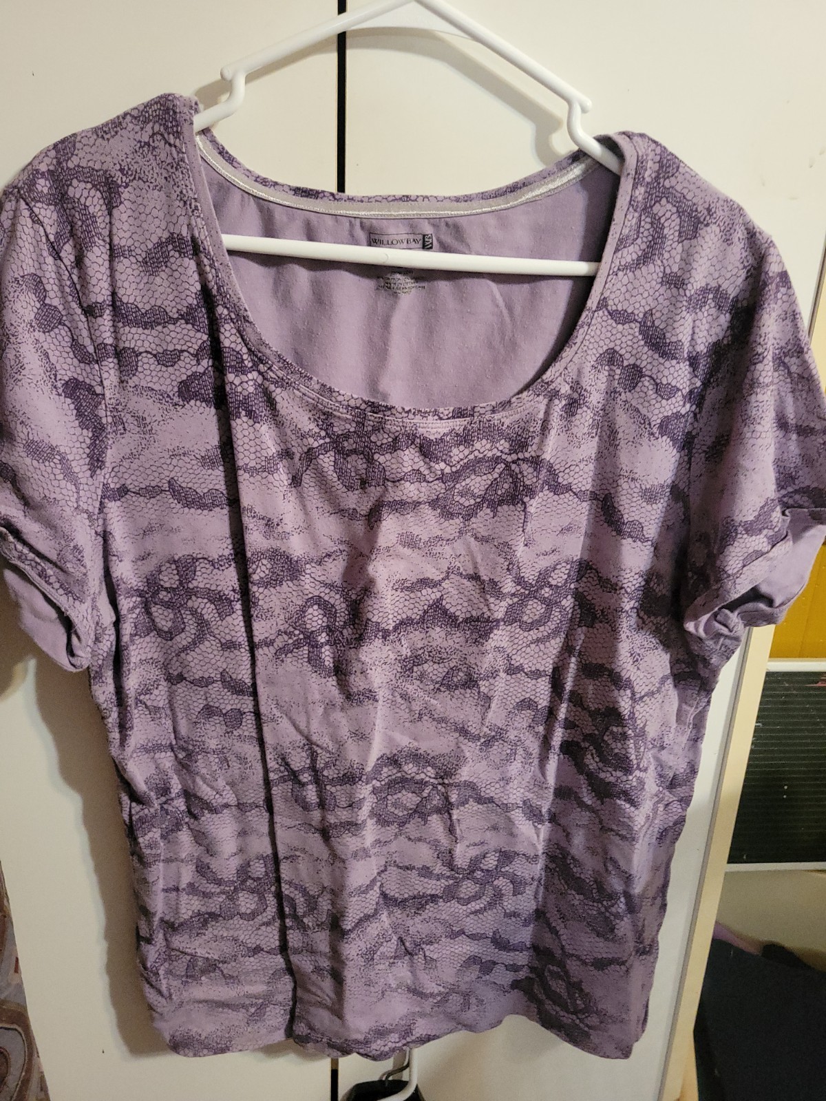 Women's Purple Willow Bay 2XL Relaxed Fit Casual T-Shirt