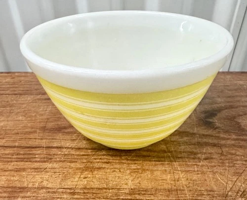 Vintage Yellow Stripe Pyrex # 401 Bowl