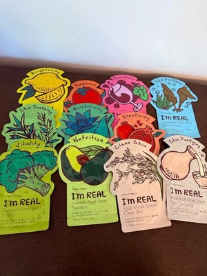 TONY MOLY I'm Real Mask Sheet Lot Of 11x Brightening, Pore Care, Clear Skin,