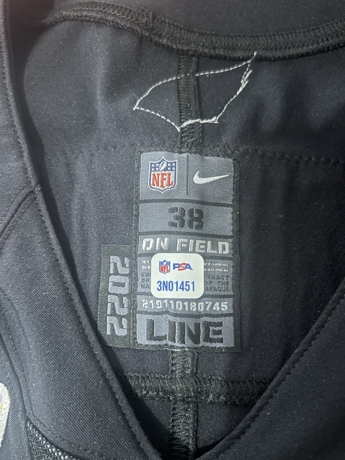 Jalen Thompson Dallas Cowboys Game Worn Game Used Captains Patch Jersey PSA COA view 4