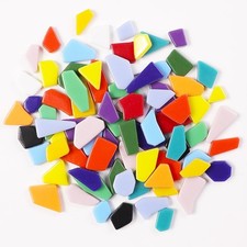 Mini Irregular Enamel Mosaic Glass Tiles, 1 LB Bulk for DIY Crafts